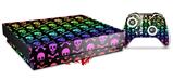 Skin Wrap for XBOX One X Console and Controller Skull and Crossbones Rainbow