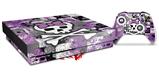 Skin Wrap for XBOX One X Console and Controller Princess Skull Purple