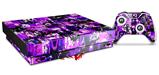 Skin Wrap for XBOX One X Console and Controller Purple Graffiti