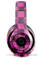 WraptorSkinz Skin Decal Wrap compatible with Beats Studio 2 and 3 Wired and Wireless Headphones Pink Checkerboard Sketches Skin Only (HEADPHONES NOT INCLUDED)
