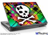 Laptop Skin (Medium) - Rainbow Plaid Skull