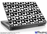 Laptop Skin (Medium) - Hearts And Stars Black and White