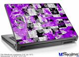 Laptop Skin (Medium) - Purple Checker Skull Splatter
