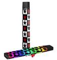 Skin Decal Wrap 2 Pack for Juul Vapes Hearts and Stars Red JUUL NOT INCLUDED