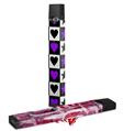 Skin Decal Wrap 2 Pack for Juul Vapes Purple Hearts And Stars JUUL NOT INCLUDED
