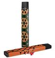 Skin Decal Wrap 2 Pack for Juul Vapes Floral Pattern Orange JUUL NOT INCLUDED