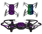 Skin Decal Wrap 2 Pack for DJI Ryze Tello Drone Purple Leopard DRONE NOT INCLUDED