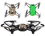 Skin Decal Wrap 2 Pack for DJI Ryze Tello Drone Cartoon Skull Orange DRONE NOT INCLUDED
