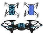 Skin Decal Wrap 2 Pack for DJI Ryze Tello Drone Abstract Floral Blue DRONE NOT INCLUDED