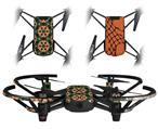 Skin Decal Wrap 2 Pack for DJI Ryze Tello Drone Floral Pattern Orange DRONE NOT INCLUDED