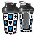 Decal Style Skin Wrap works with Blender Bottle 20oz Hearts And Stars Blue (BOTTLE NOT INCLUDED)