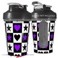 Decal Style Skin Wrap works with Blender Bottle 20oz Purple Hearts And Stars (BOTTLE NOT INCLUDED)