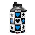 Skin Decal Wrap for 2017 RTIC One Gallon Jug Hearts And Stars Blue (Jug NOT INCLUDED) by WraptorSkinz