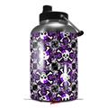 Skin Decal Wrap for 2017 RTIC One Gallon Jug Splatter Girly Skull Purple (Jug NOT INCLUDED) by WraptorSkinz
