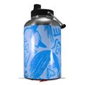 Skin Decal Wrap for 2017 RTIC One Gallon Jug Skull Sketches Blue (Jug NOT INCLUDED) by WraptorSkinz