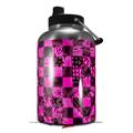 Skin Decal Wrap for 2017 RTIC One Gallon Jug Pink Checkerboard Sketches (Jug NOT INCLUDED) by WraptorSkinz