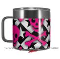 Skin Decal Wrap for Yeti Coffee Mug 14oz Pink Skulls and Stars - 14 oz CUP NOT INCLUDED by WraptorSkinz