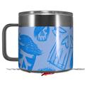 Skin Decal Wrap for Yeti Coffee Mug 14oz Skull Sketches Blue - 14 oz CUP NOT INCLUDED by WraptorSkinz
