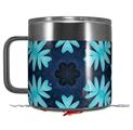 Skin Decal Wrap for Yeti Coffee Mug 14oz Abstract Floral Blue - 14 oz CUP NOT INCLUDED by WraptorSkinz
