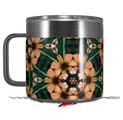 Skin Decal Wrap for Yeti Coffee Mug 14oz Floral Pattern Orange - 14 oz CUP NOT INCLUDED by WraptorSkinz