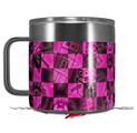 Skin Decal Wrap for Yeti Coffee Mug 14oz Pink Checkerboard Sketches - 14 oz CUP NOT INCLUDED by WraptorSkinz