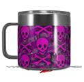 Skin Decal Wrap for Yeti Coffee Mug 14oz Pink Skull Bones - 14 oz CUP NOT INCLUDED by WraptorSkinz