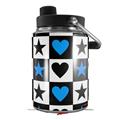 Skin Decal Wrap for Yeti Half Gallon Jug Hearts And Stars Blue - JUG NOT INCLUDED by WraptorSkinz