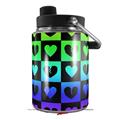 Skin Decal Wrap for Yeti Half Gallon Jug Love Heart Checkers Rainbow - JUG NOT INCLUDED by WraptorSkinz