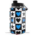 Skin Decal Wrap for Yeti 1 Gallon Jug Hearts And Stars Blue - JUG NOT INCLUDED by WraptorSkinz