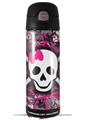 Skin Decal Wrap for Thermos Funtainer 16oz Bottle Splatter Girly Skull (BOTTLE NOT INCLUDED) by WraptorSkinz
