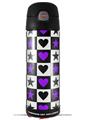 Skin Decal Wrap for Thermos Funtainer 16oz Bottle Purple Hearts And Stars (BOTTLE NOT INCLUDED) by WraptorSkinz