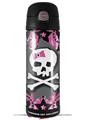 Skin Decal Wrap for Thermos Funtainer 16oz Bottle Pink Bow Skull (BOTTLE NOT INCLUDED) by WraptorSkinz