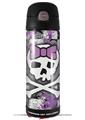 Skin Decal Wrap for Thermos Funtainer 16oz Bottle Princess Skull Purple (BOTTLE NOT INCLUDED) by WraptorSkinz