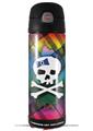 Skin Decal Wrap for Thermos Funtainer 16oz Bottle Rainbow Plaid Skull (BOTTLE NOT INCLUDED) by WraptorSkinz