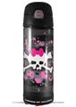 Skin Decal Wrap for Thermos Funtainer 16oz Bottle Pink Bow Skull (BOTTLE NOT INCLUDED) by WraptorSkinz