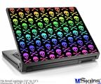 Laptop Skin (Small) - Skull and Crossbones Rainbow