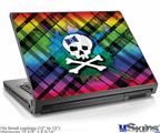 Laptop Skin (Small) - Rainbow Plaid Skull