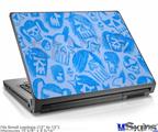 Laptop Skin (Small) - Skull Sketches Blue