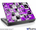 Laptop Skin (Small) - Purple Checker Skull Splatter