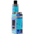 Skin Decal Wrap for Smok AL85 Alien Baby Blue Star Checkers VAPE NOT INCLUDED