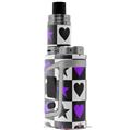 Skin Decal Wrap for Smok AL85 Alien Baby Purple Hearts And Stars VAPE NOT INCLUDED