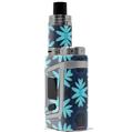Skin Decal Wrap for Smok AL85 Alien Baby Abstract Floral Blue VAPE NOT INCLUDED