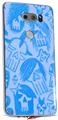 Skin Decal Wrap for LG V30 Skull Sketches Blue