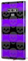 Decal style Skin Wrap compatible with Samsung Galaxy Note 9 Skull Stripes Purple