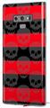Decal style Skin Wrap compatible with Samsung Galaxy Note 9 Skull Stripes Red