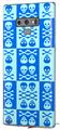 Decal style Skin Wrap compatible with Samsung Galaxy Note 9 Skull And Crossbones Pattern Blue