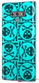 Decal style Skin Wrap compatible with Samsung Galaxy Note 9 Skull Patch Pattern Blue