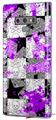 Decal style Skin Wrap compatible with Samsung Galaxy Note 9 Purple Checker Skull Splatter