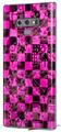Decal style Skin Wrap compatible with Samsung Galaxy Note 9 Pink Checkerboard Sketches