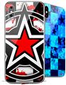 2 Decal style Skin Wraps set for Apple iPhone X and XS Star Checker Splatter